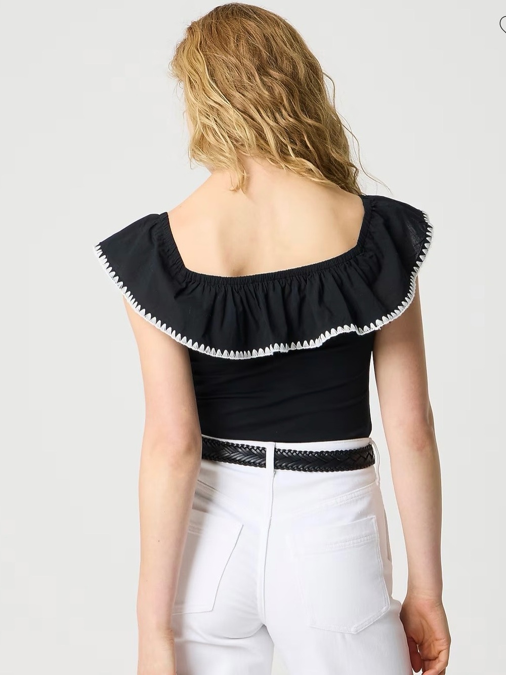 NWT J. Crew Factory Blanket-stitch off-the-shoulder top - in Ivory - Picture 4 of 4